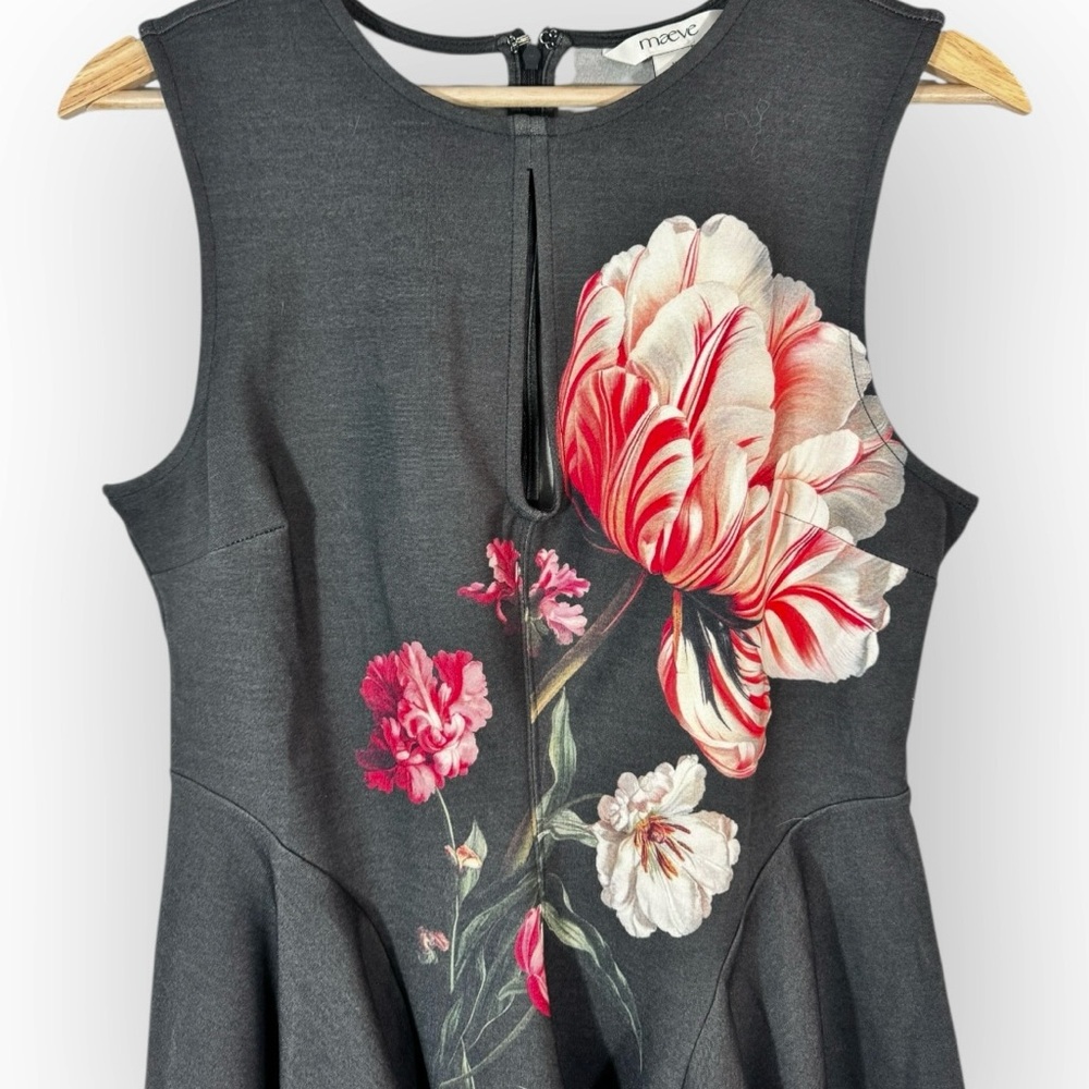 Anthropologie Maeve Night Watch Peplum Tank Top Medium - Picture 6 of 11